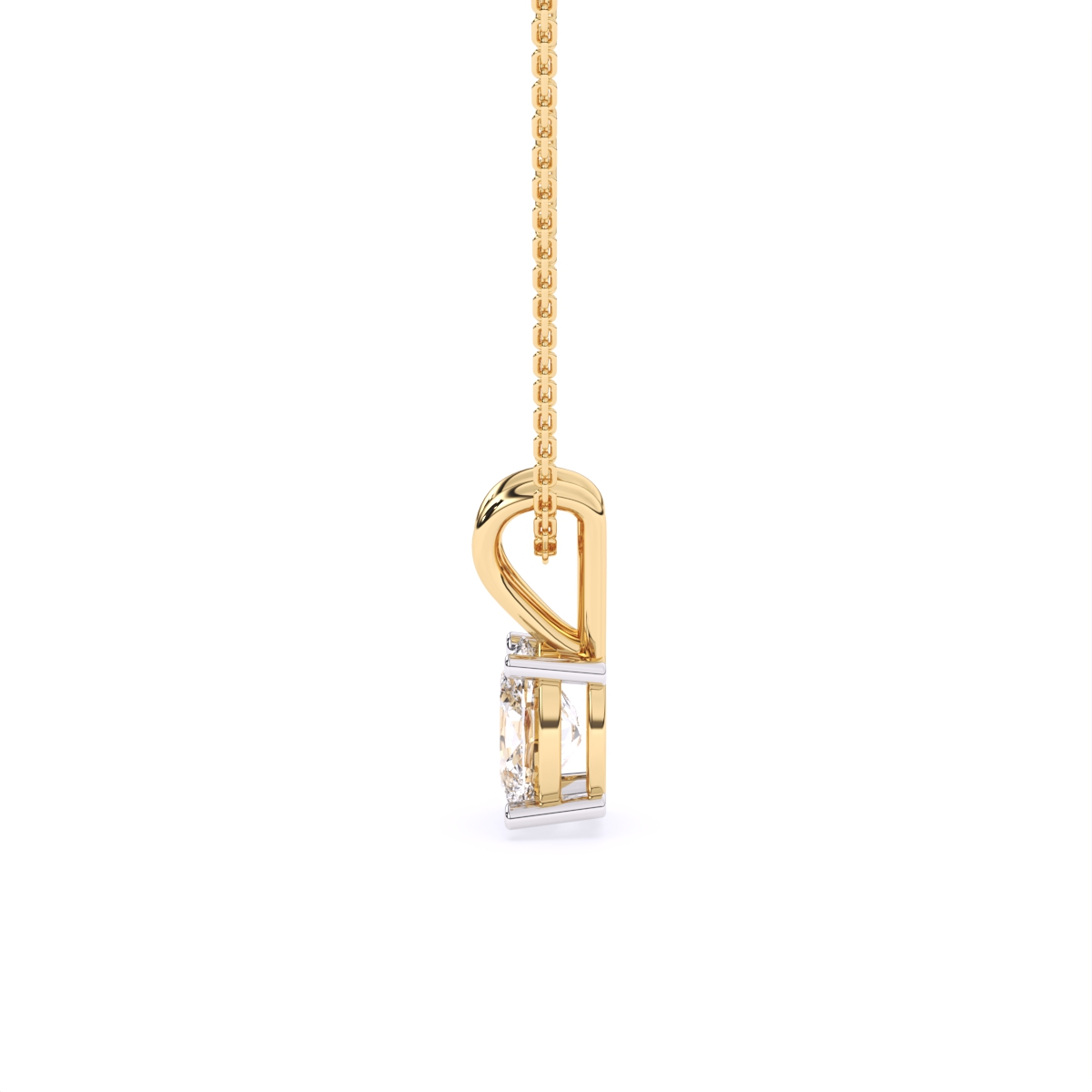 Sleek Oval Diamond Pendant