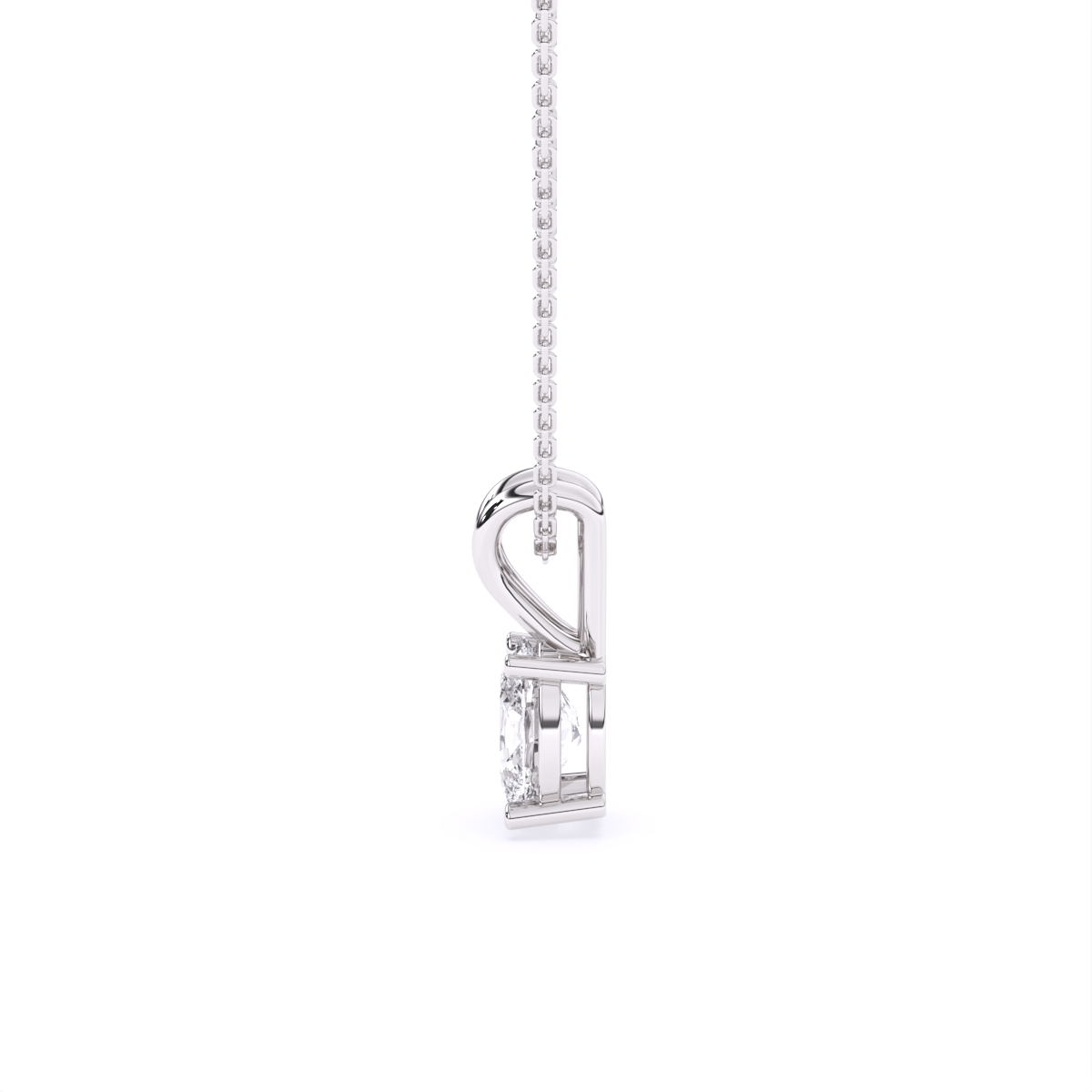 Sleek Oval Diamond Pendant
