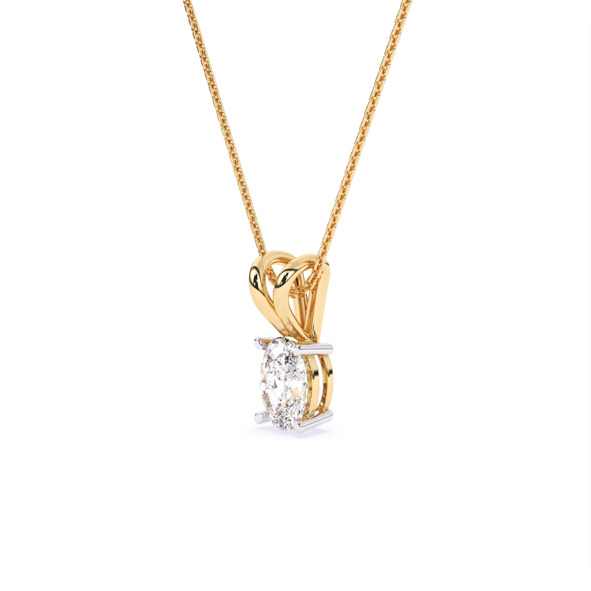 Sleek Oval Diamond Pendant