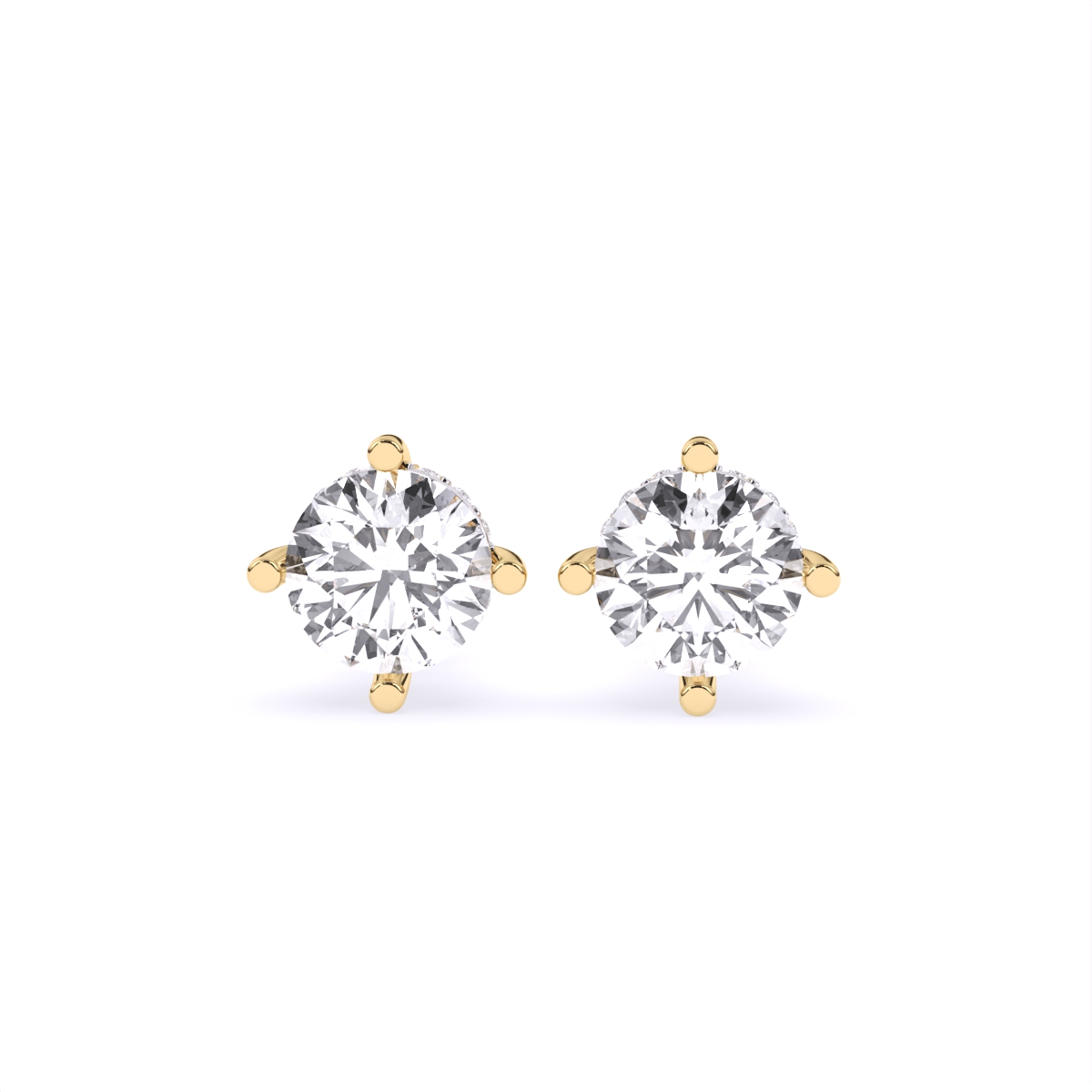 Accent Diamond Round Stud Earrings