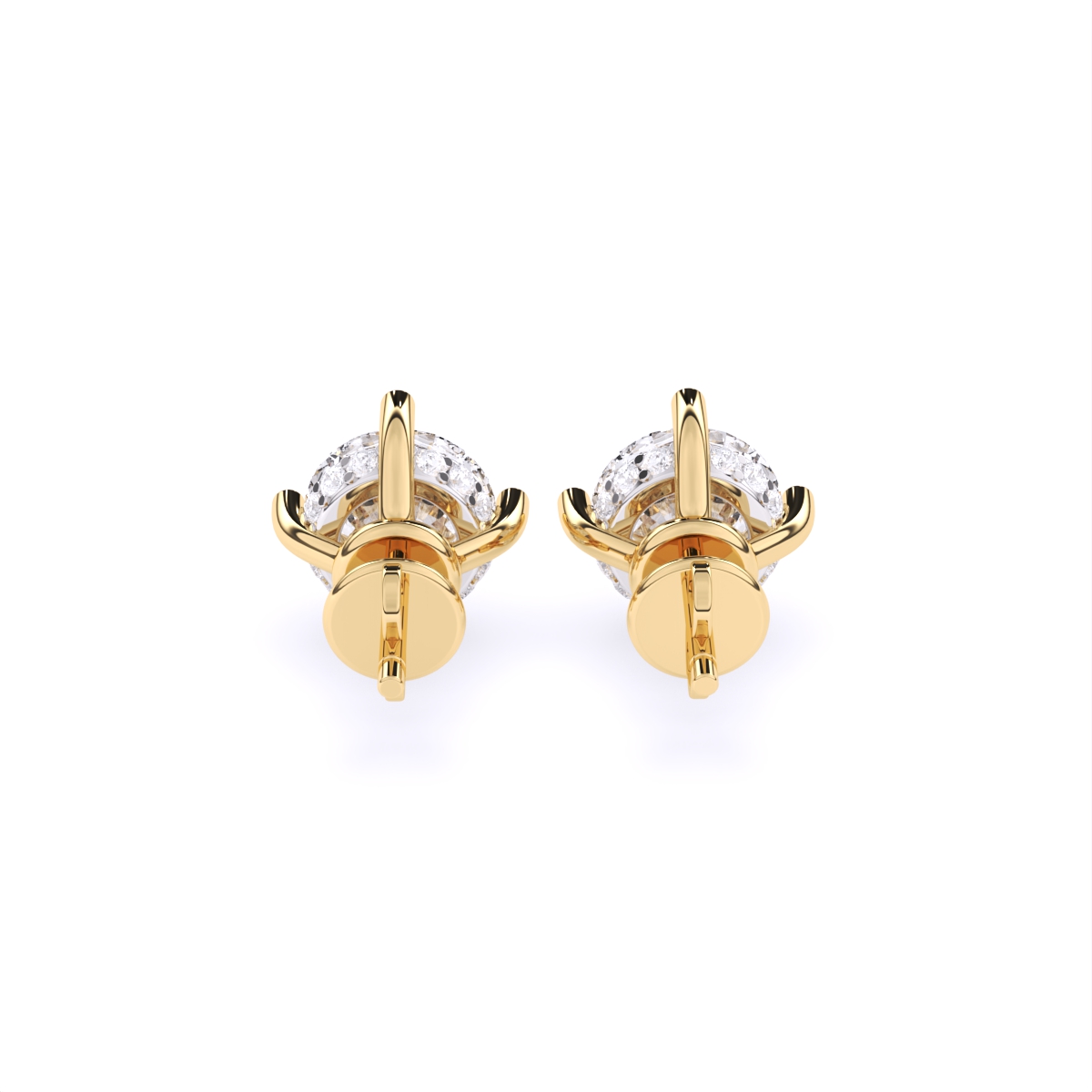 Accent Diamond Round Stud Earrings