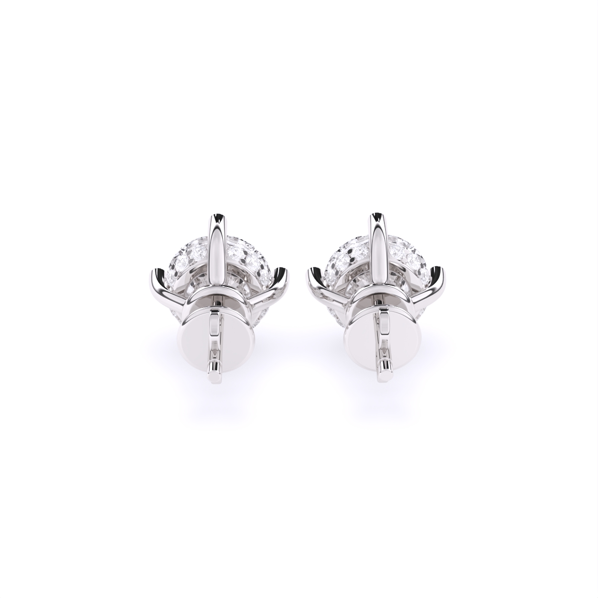 Accent Diamond Round Stud Earrings