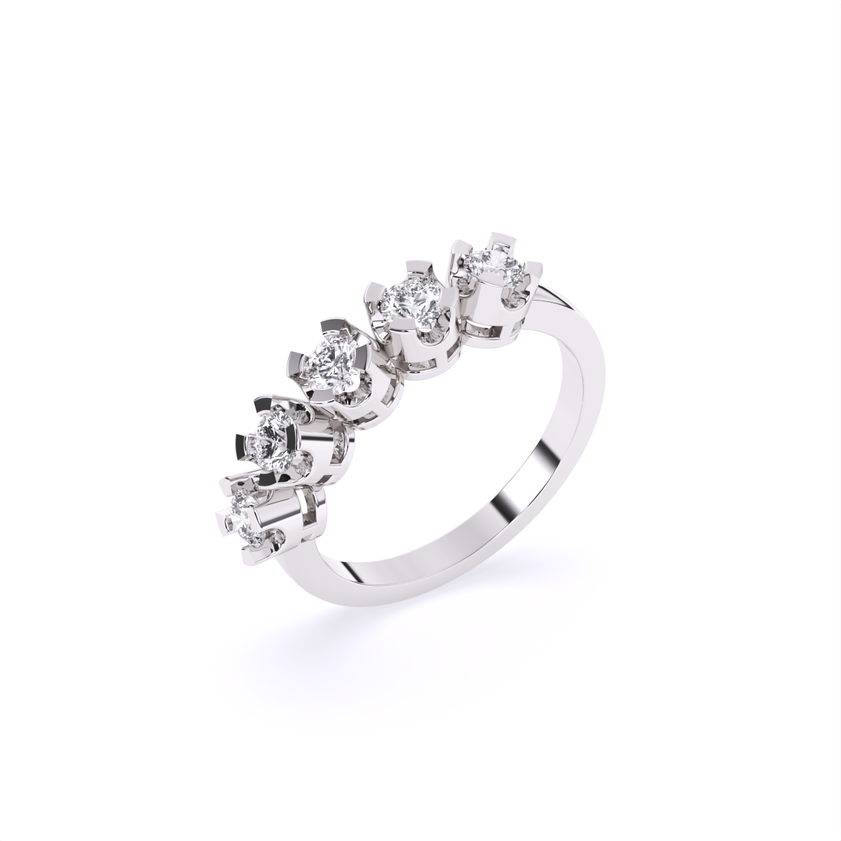 Delicate Five-Stone Diamond Band
