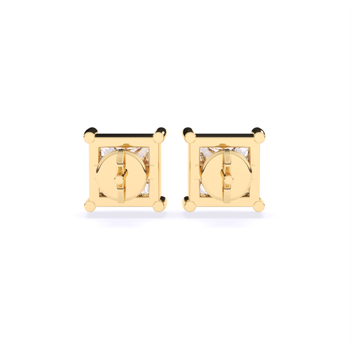 Minimalist Princess Diamond Stud Earrings