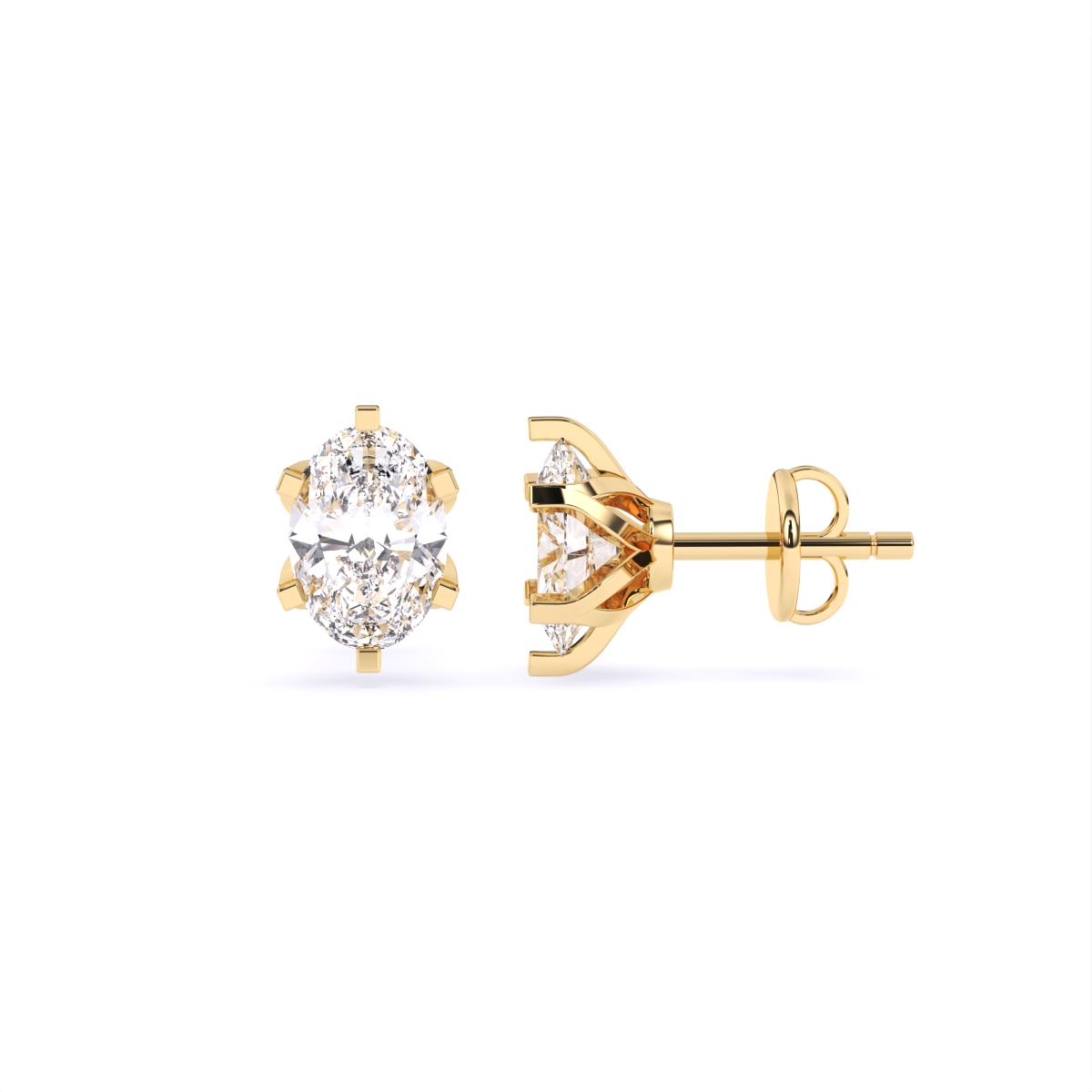 Celeste Oval Diamond Studs