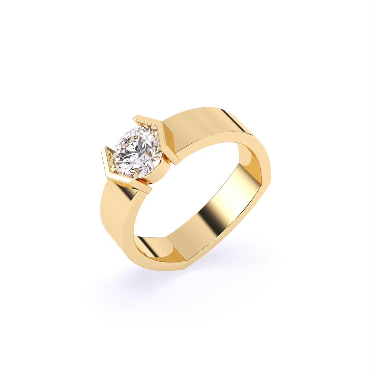 Men's Solitaire Rose Lab Diamond Couple Ring