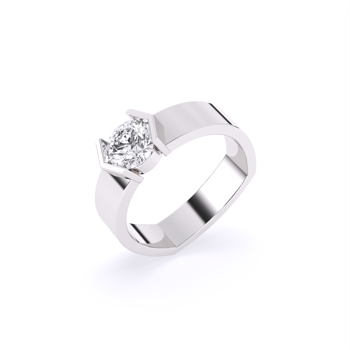 Men's Solitaire Rose Lab Diamond Couple Ring