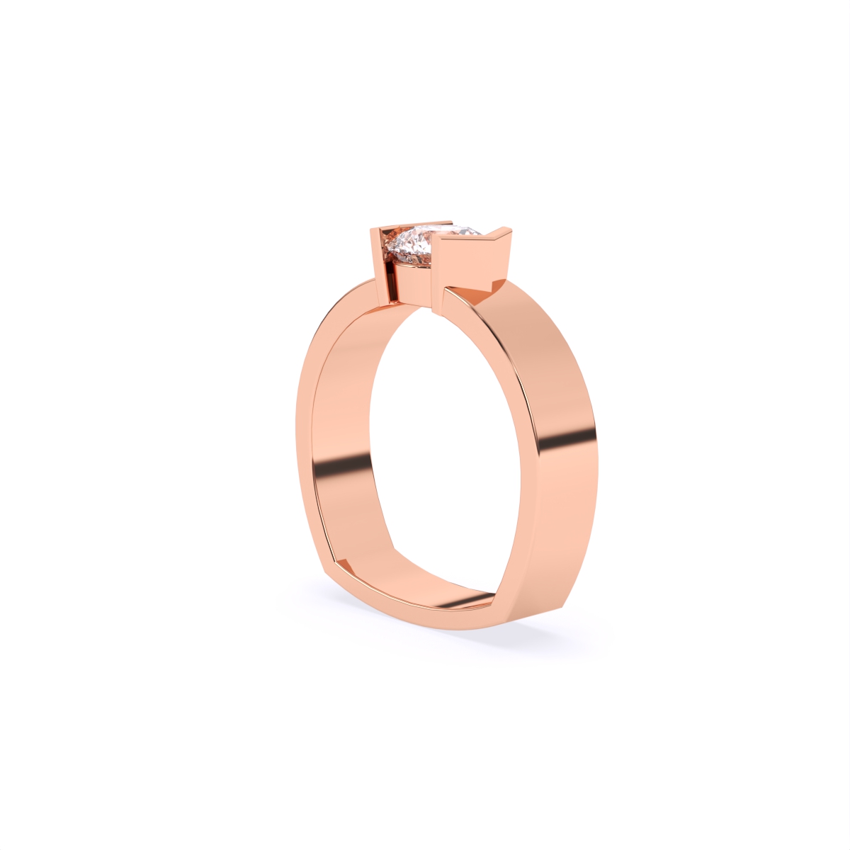 Men's Solitaire Rose Lab Diamond Couple Ring