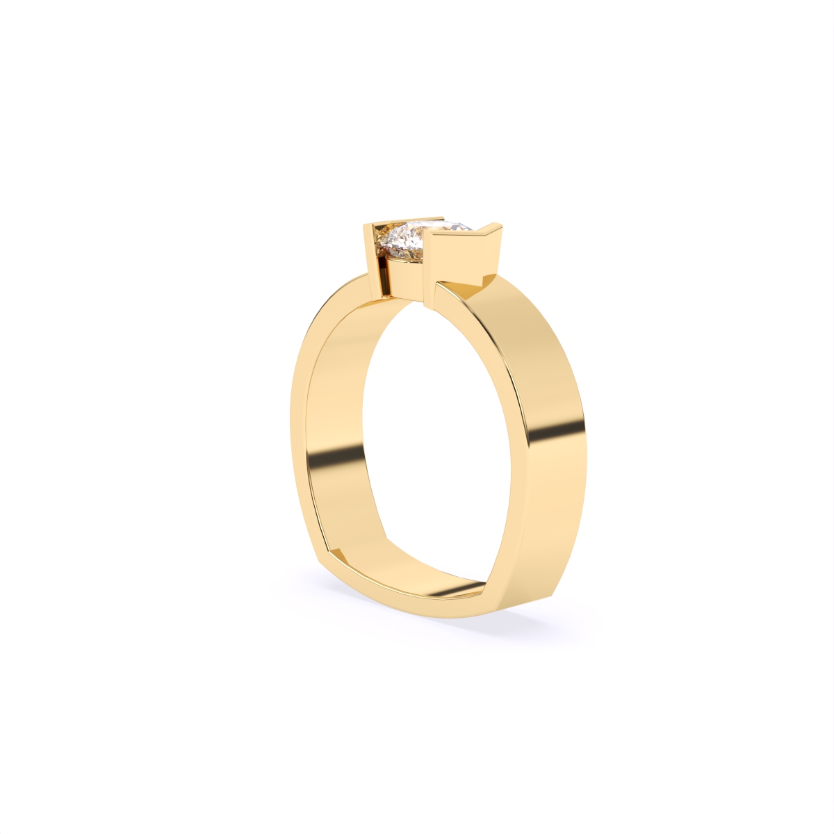 Men's Solitaire Rose Lab Diamond Couple Ring
