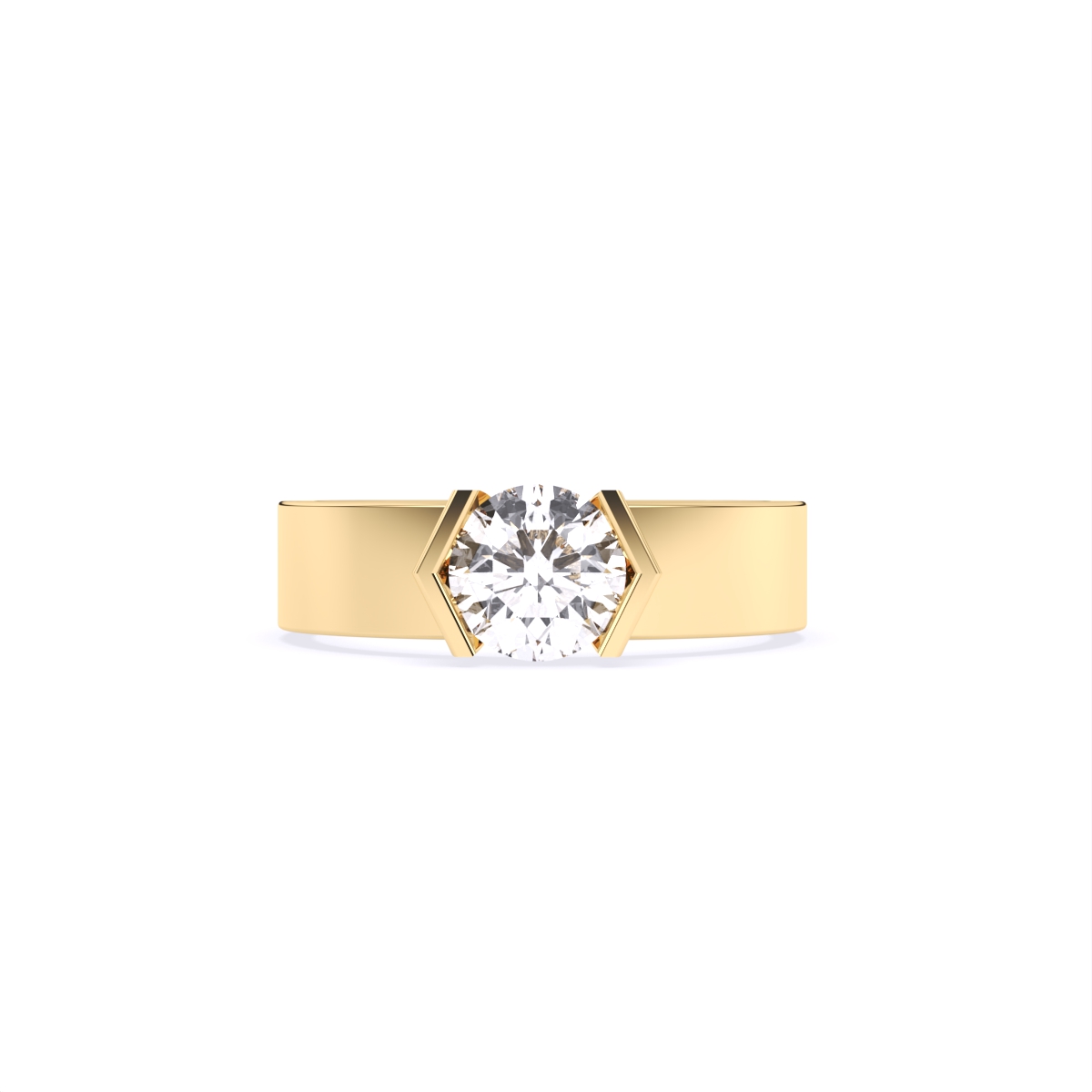 Men's Solitaire Rose Lab Diamond Couple Ring