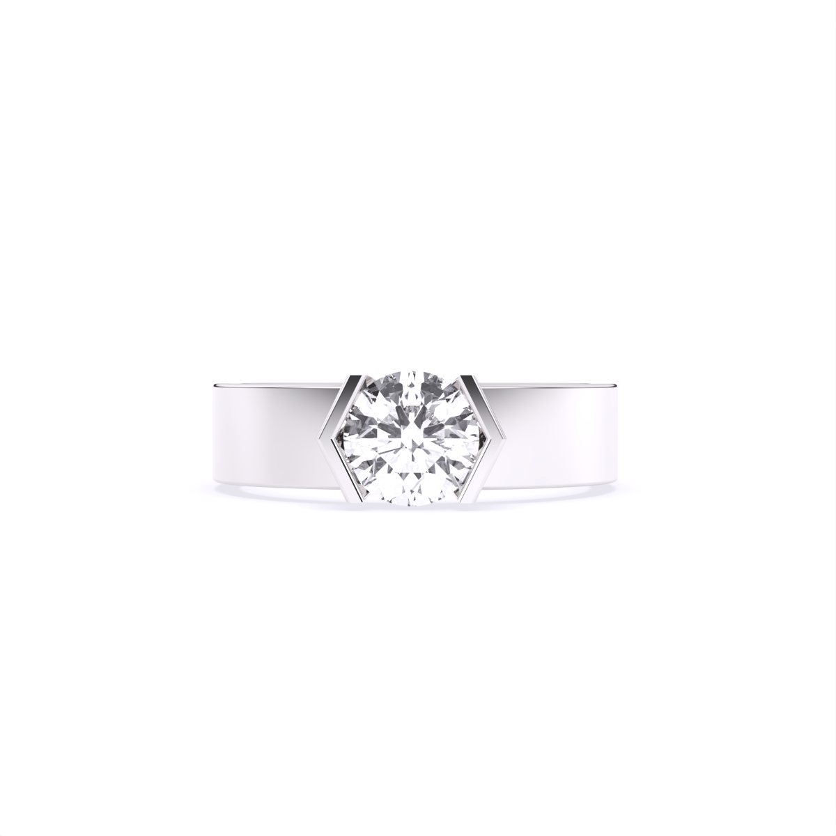 Men's Solitaire Rose Lab Diamond Couple Ring