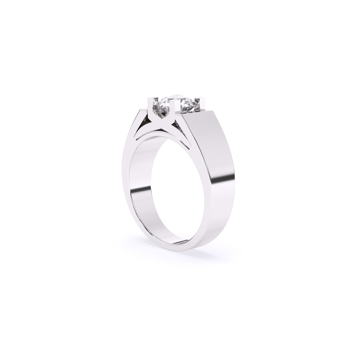 Two-Tone Solitaire Diamond Ring