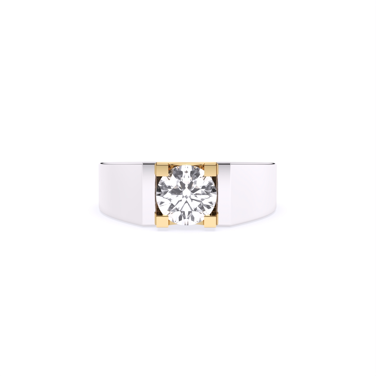 Two-Tone Solitaire Diamond Ring