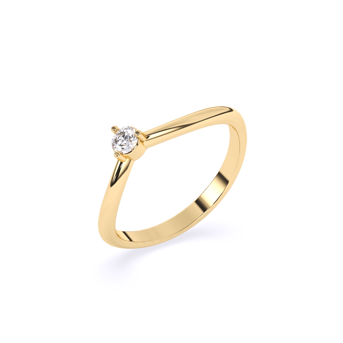Minimalist Round Solitaire Ring