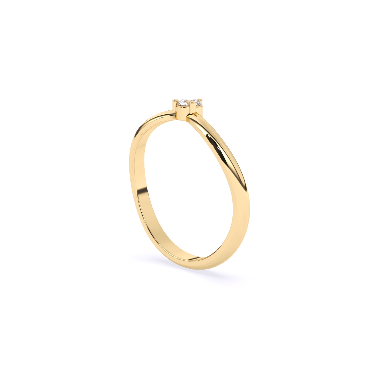 Minimalist Round Solitaire Ring