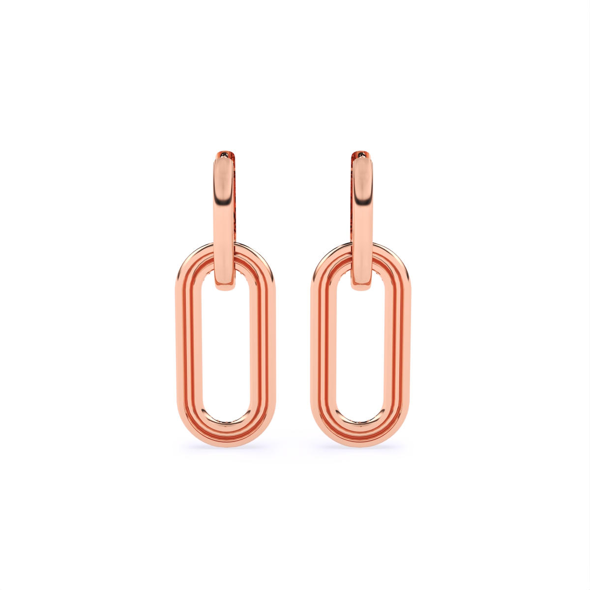 Fusion Link Diamond Hoops Earrings