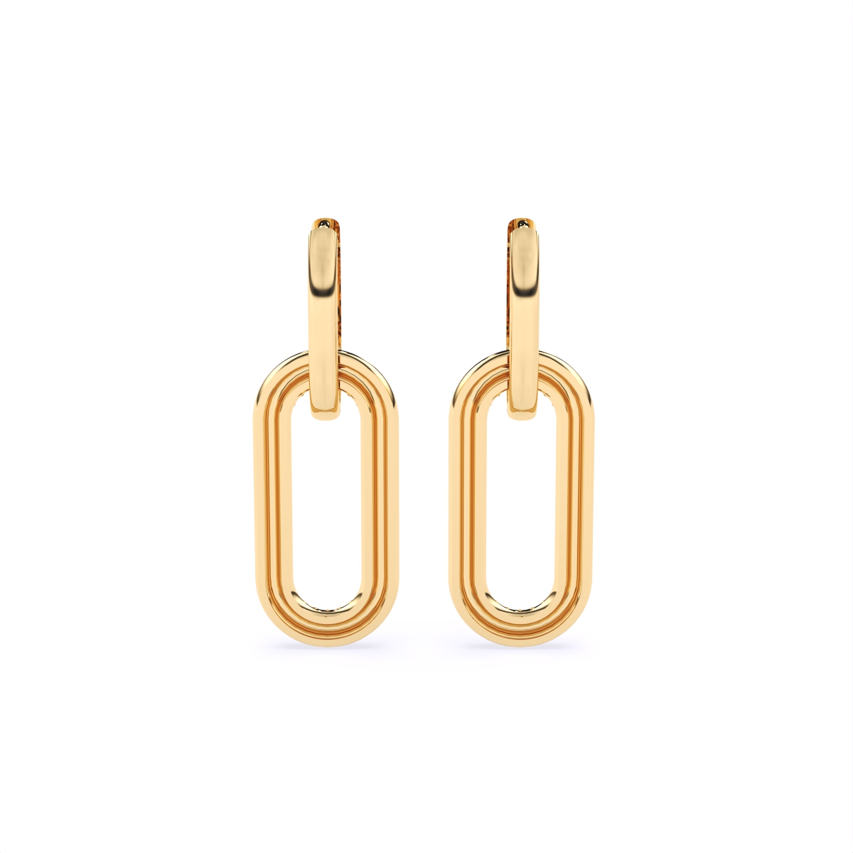 Fusion Link Diamond Hoops Earrings