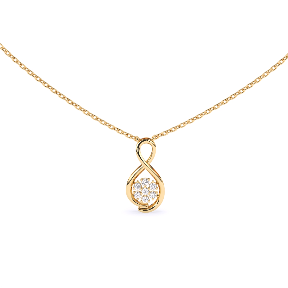 Floral Infinity Diamond Necklace