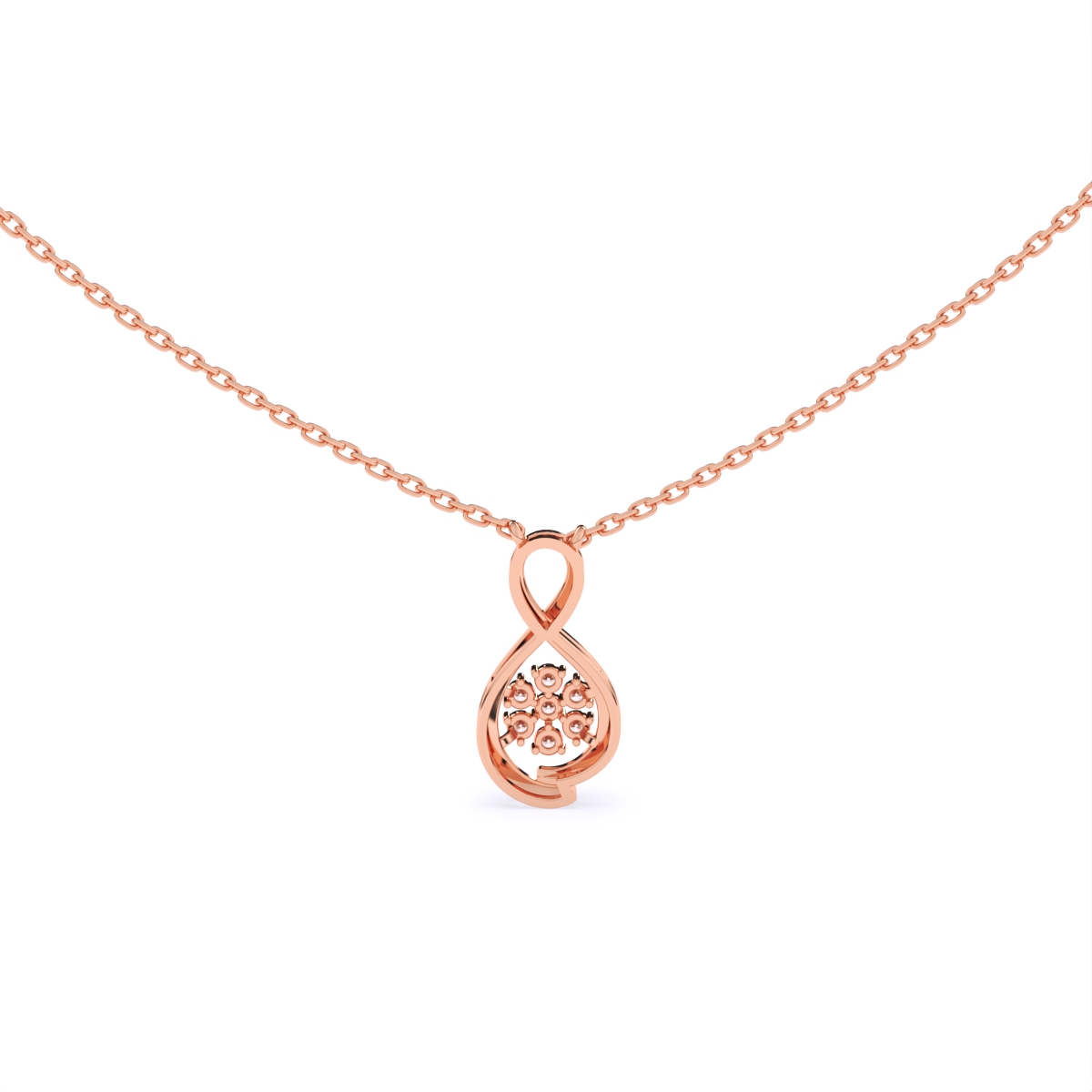 Floral Infinity Diamond Necklace