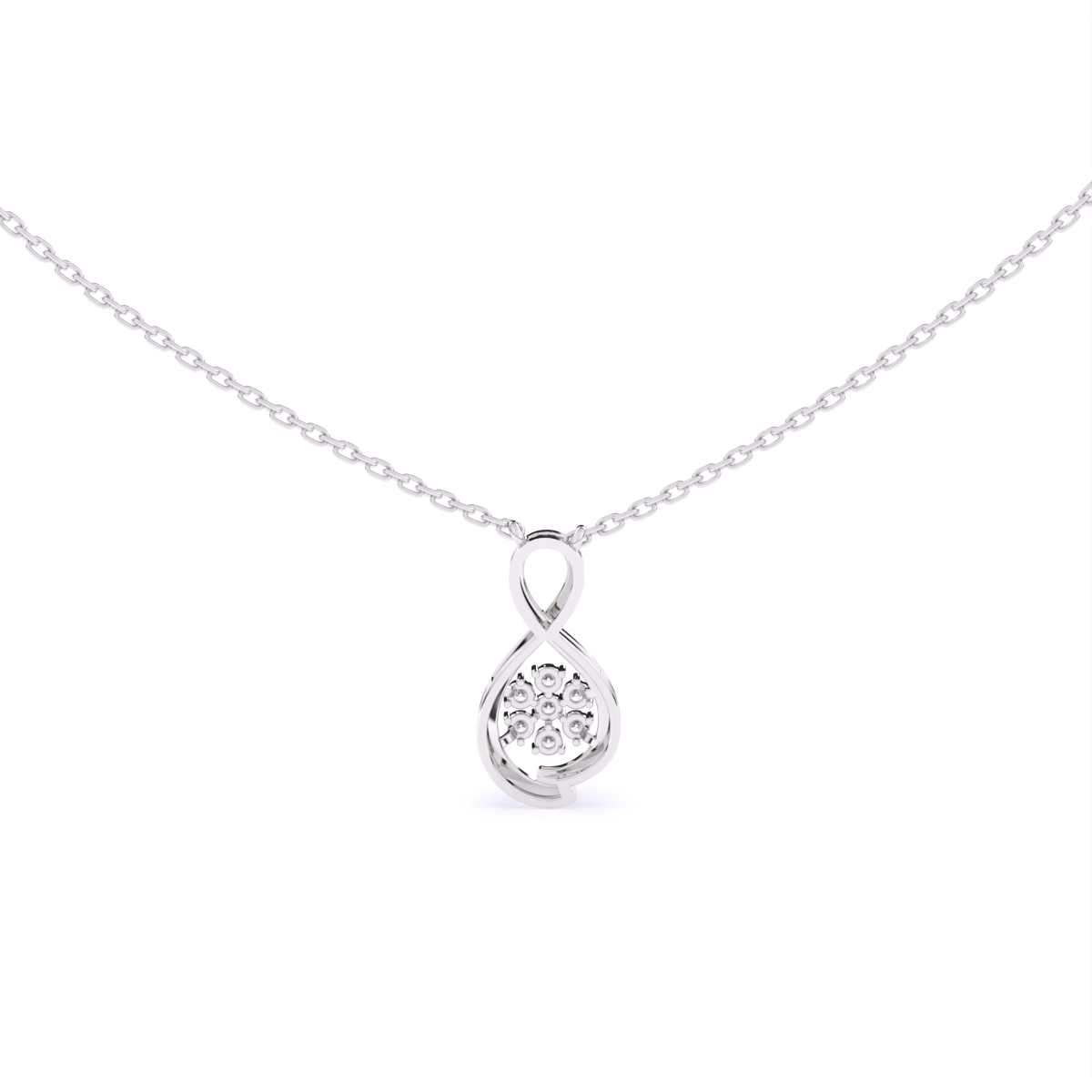 Floral Infinity Diamond Necklace