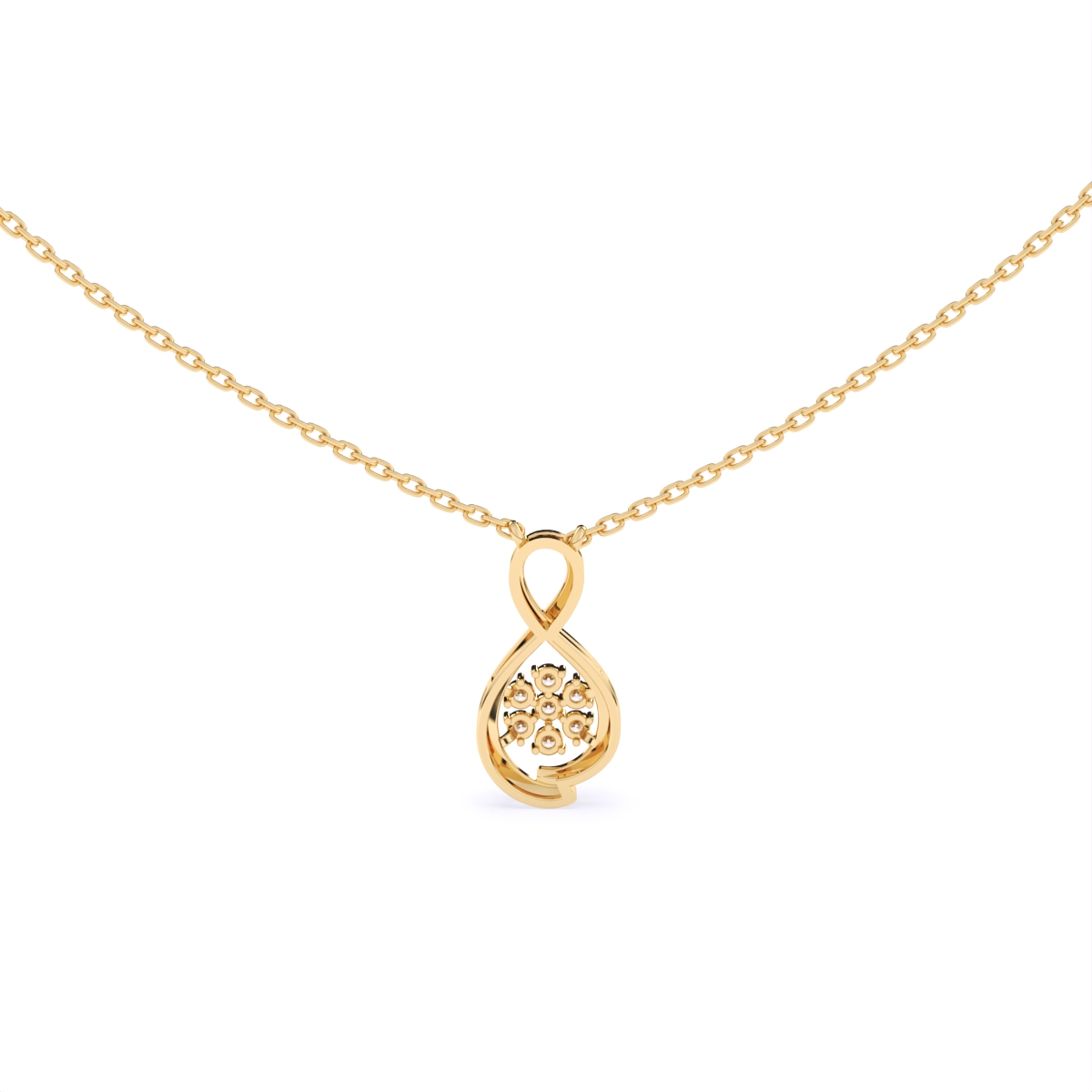Floral Infinity Diamond Necklace