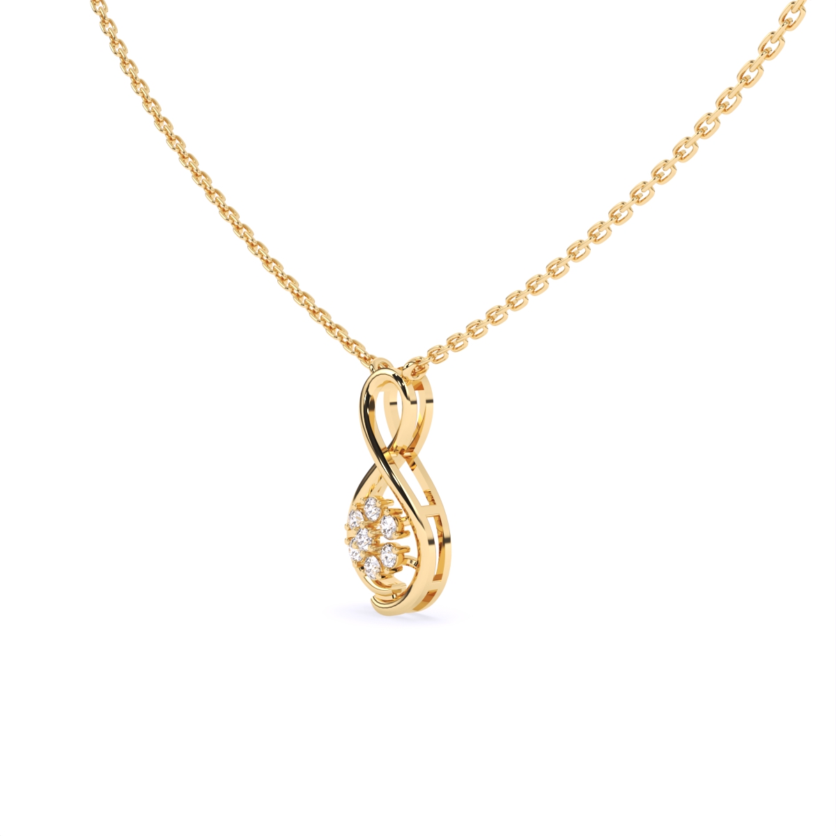 Floral Infinity Diamond Necklace