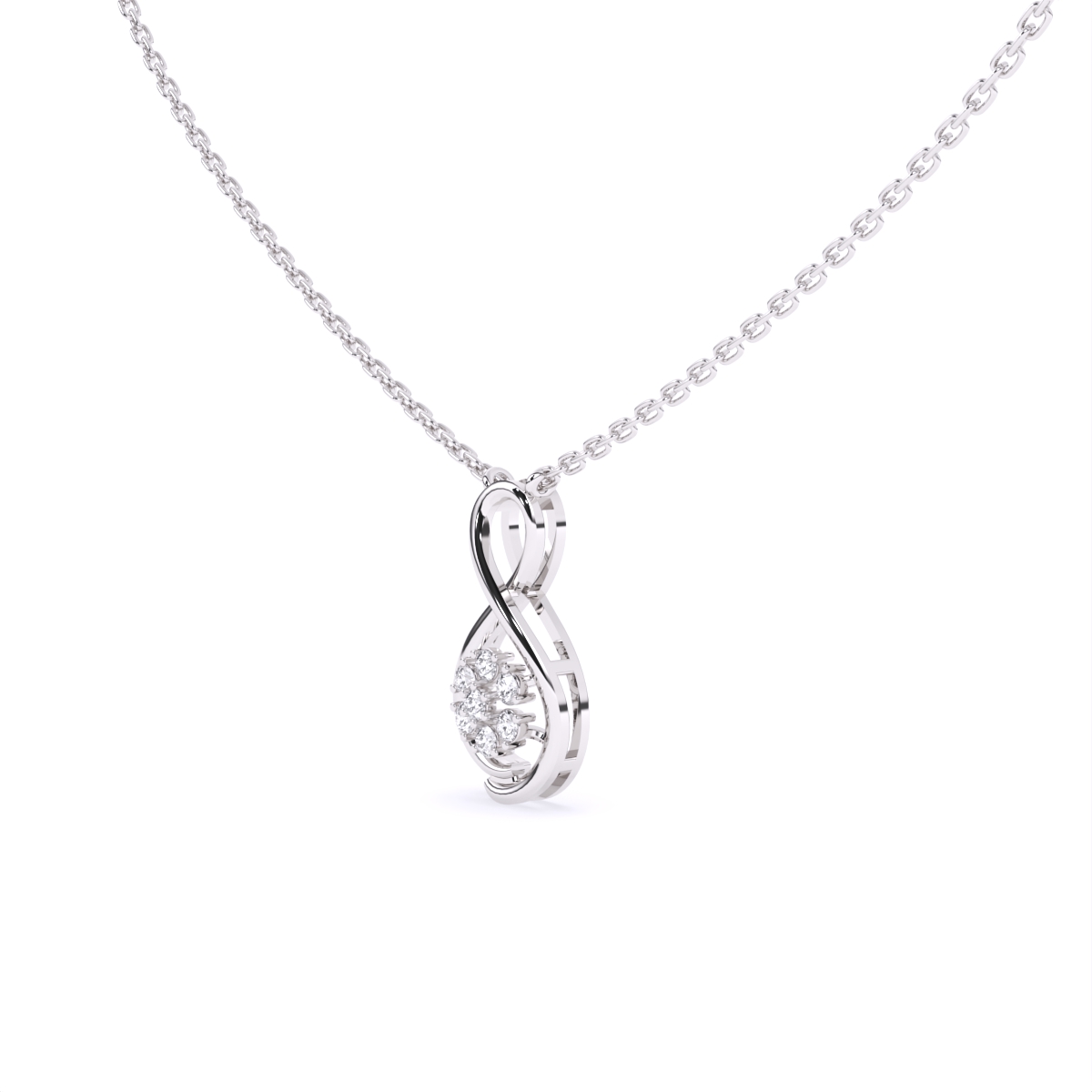 Floral Infinity Diamond Necklace