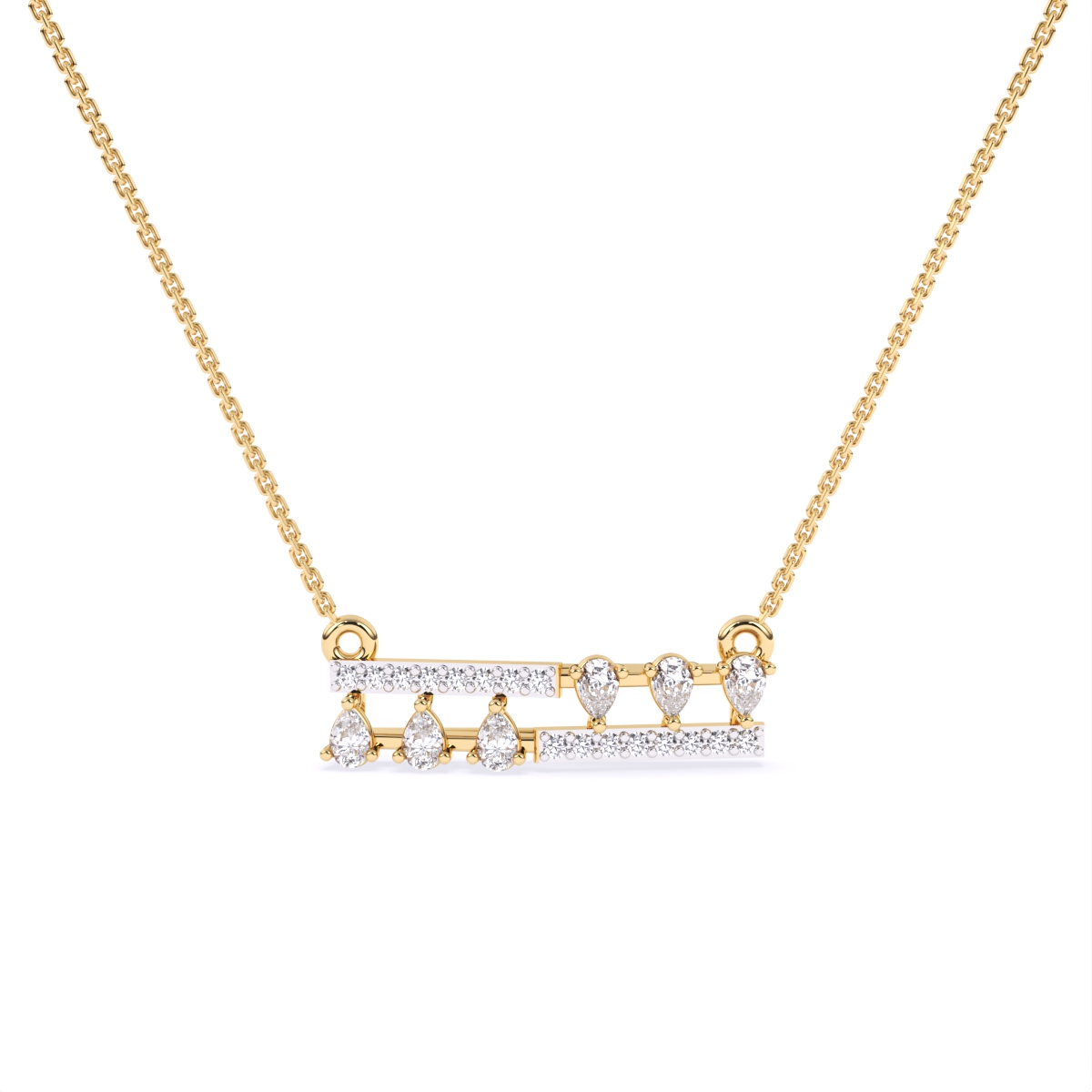 Pear-Cut Drop Diamond Necklace