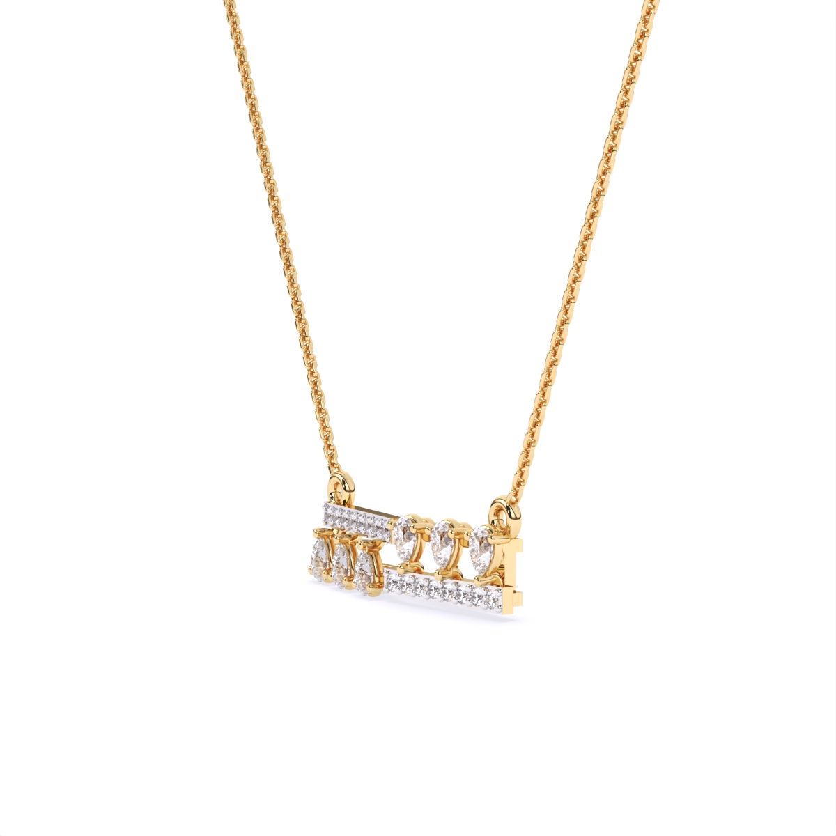 Pear-Cut Drop Diamond Necklace