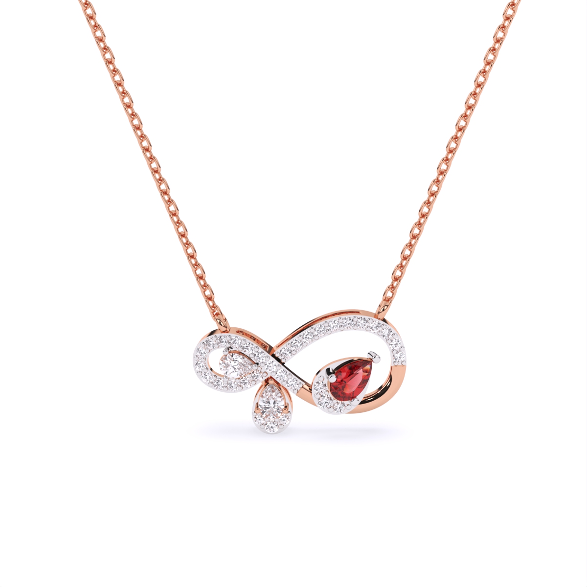 Beautiful Infinity Diamond Drop Pendant