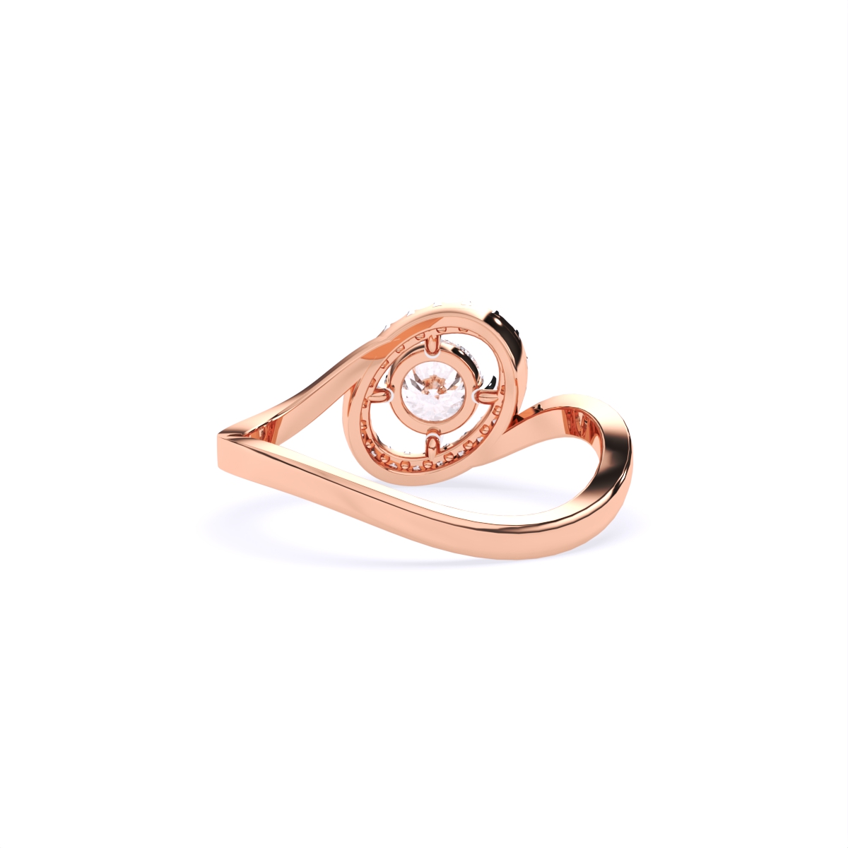 Round Halo Solitaire Diamond Ring