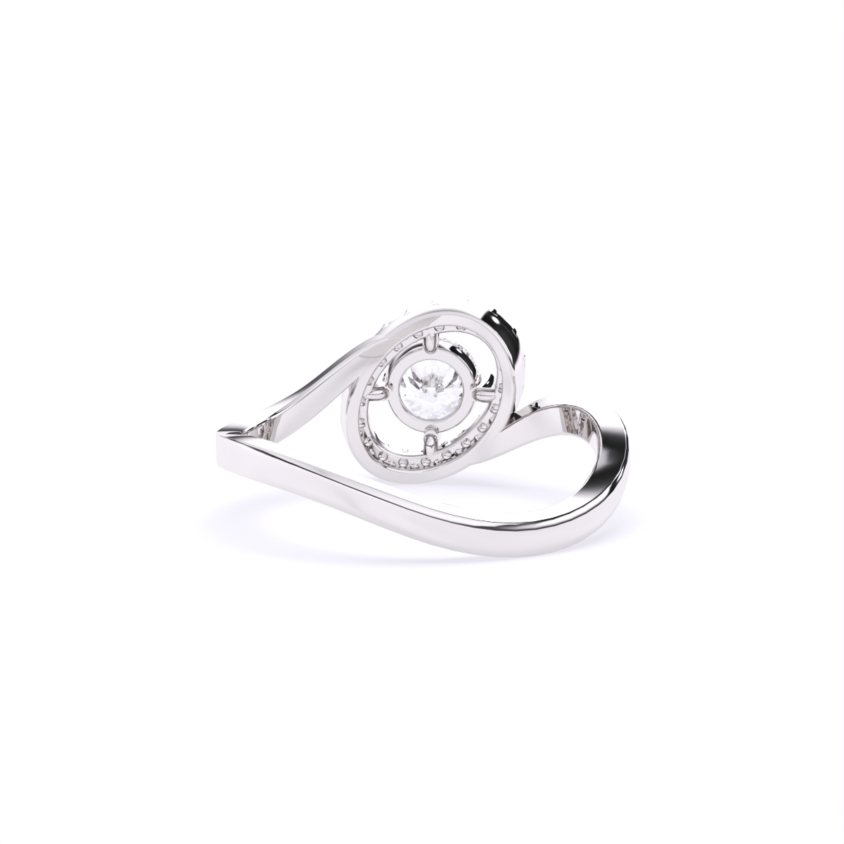 Round Halo Solitaire Diamond Ring