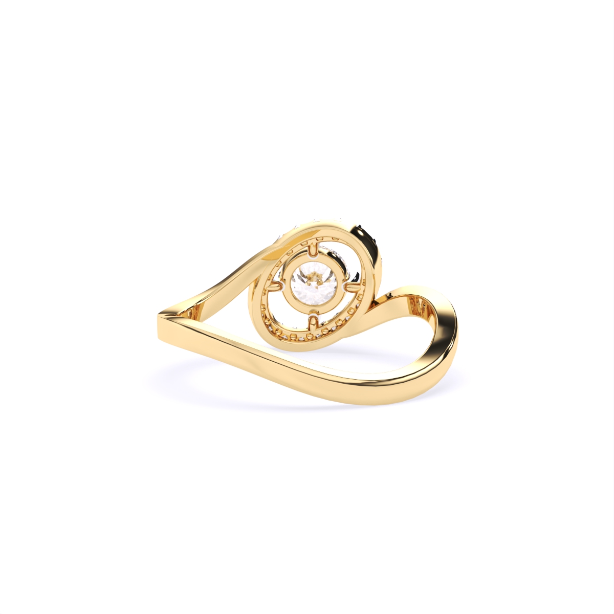 Round Halo Solitaire Diamond Ring