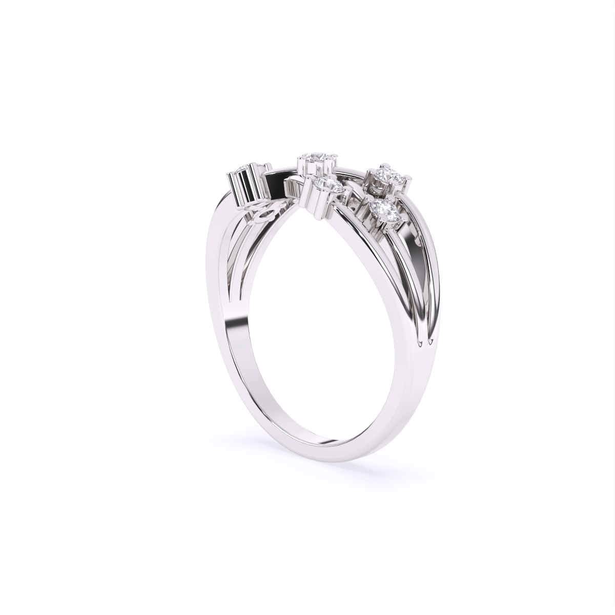 Chic Diamond Crisscross Ring