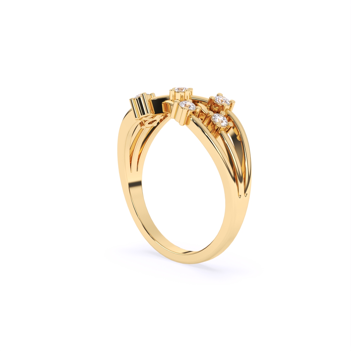 Chic Diamond Crisscross Ring