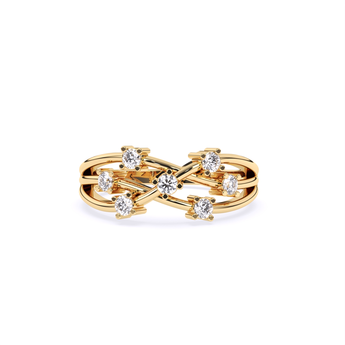 Chic Diamond Crisscross Ring