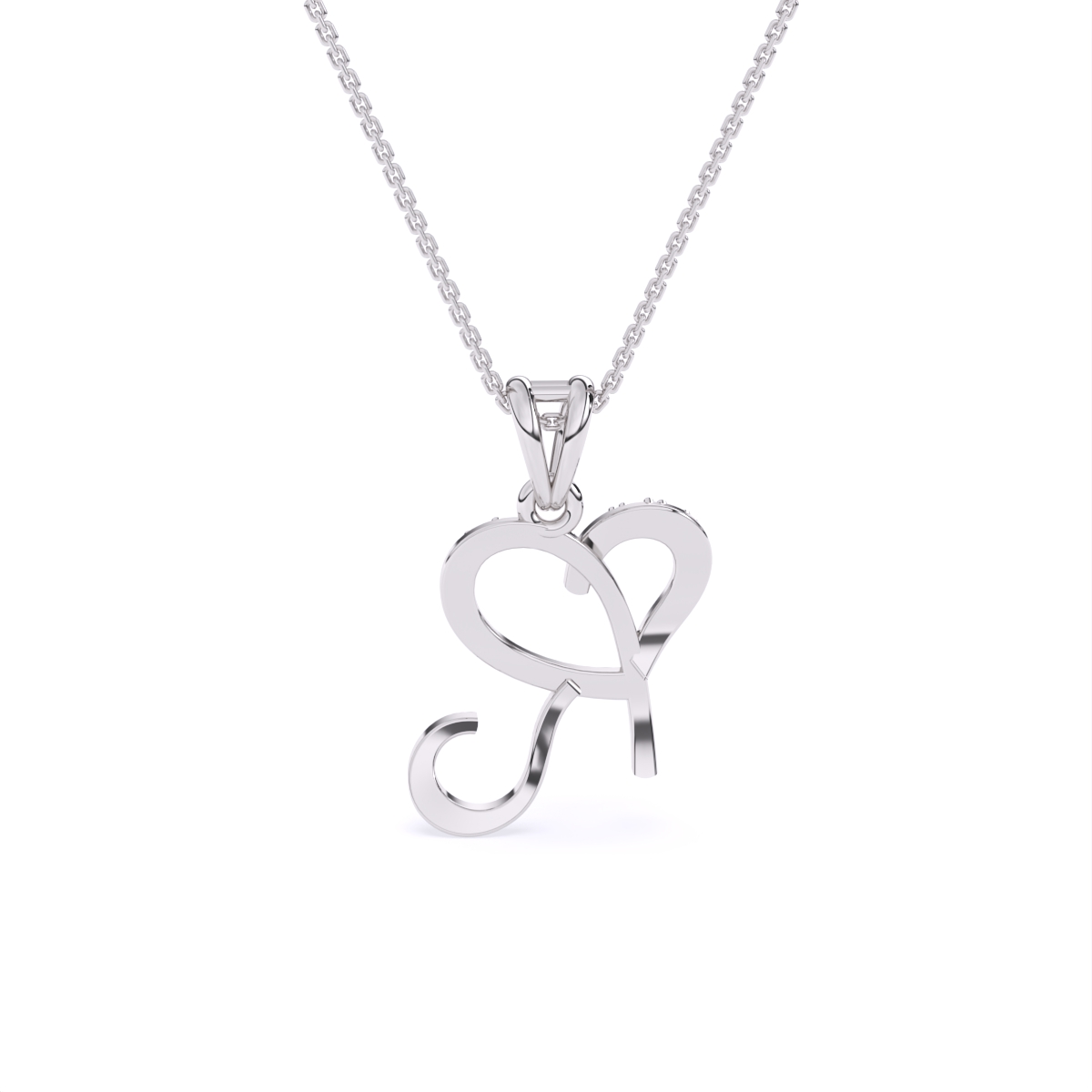Elegant Heart-Shaped 'R' Pendant