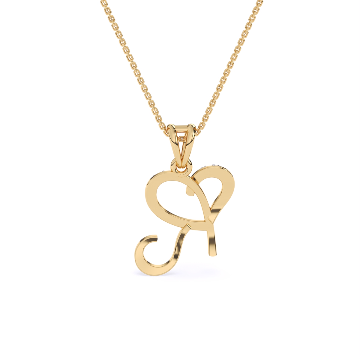 Elegant Heart-Shaped 'R' Pendant