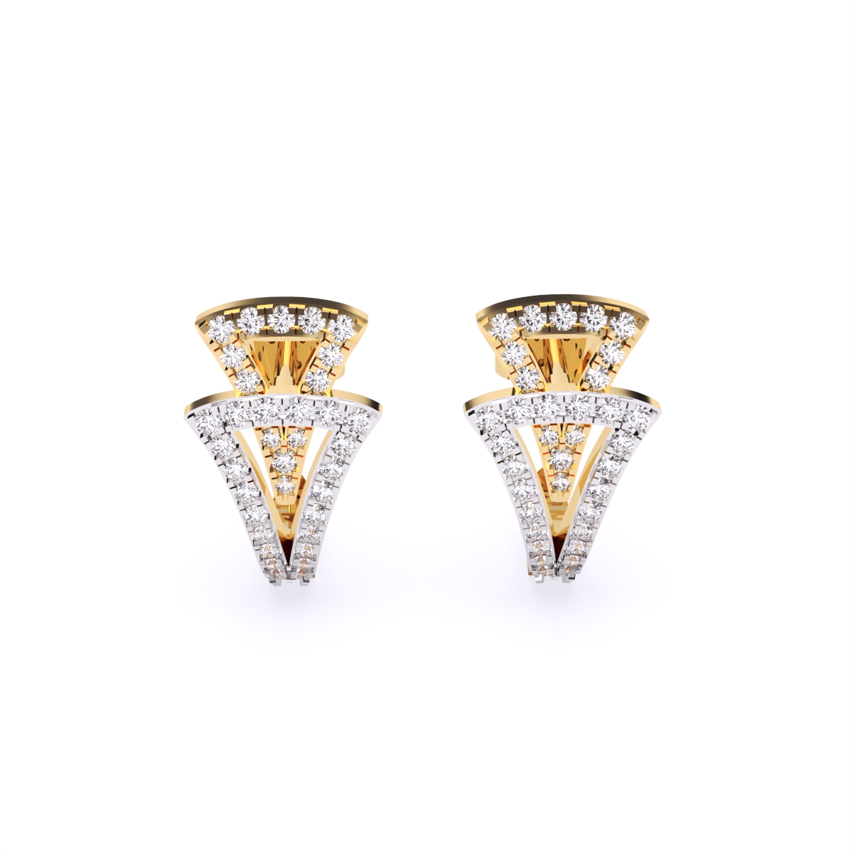 Triangular Cascade Diamond Earrings