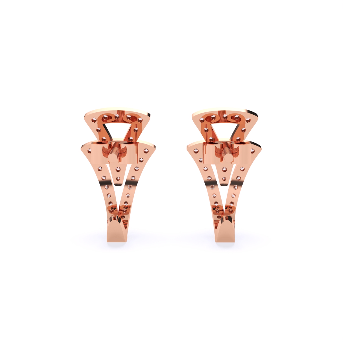 Triangular Cascade Diamond Earrings