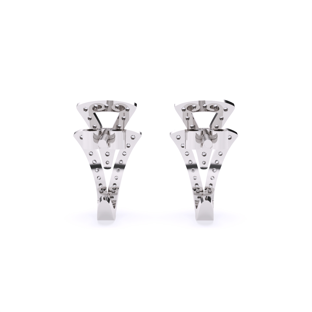 Triangular Cascade Diamond Earrings