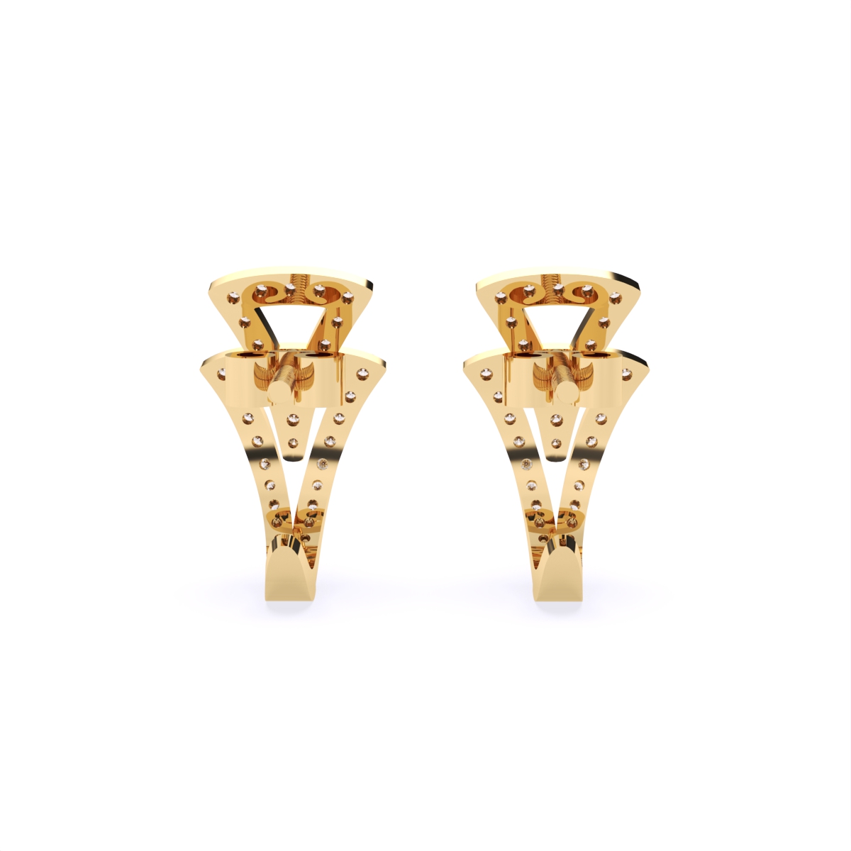 Triangular Cascade Diamond Earrings