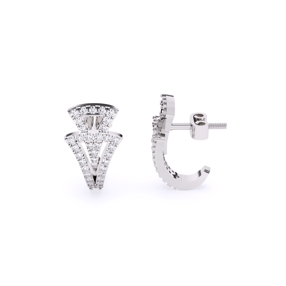 Triangular Cascade Diamond Earrings