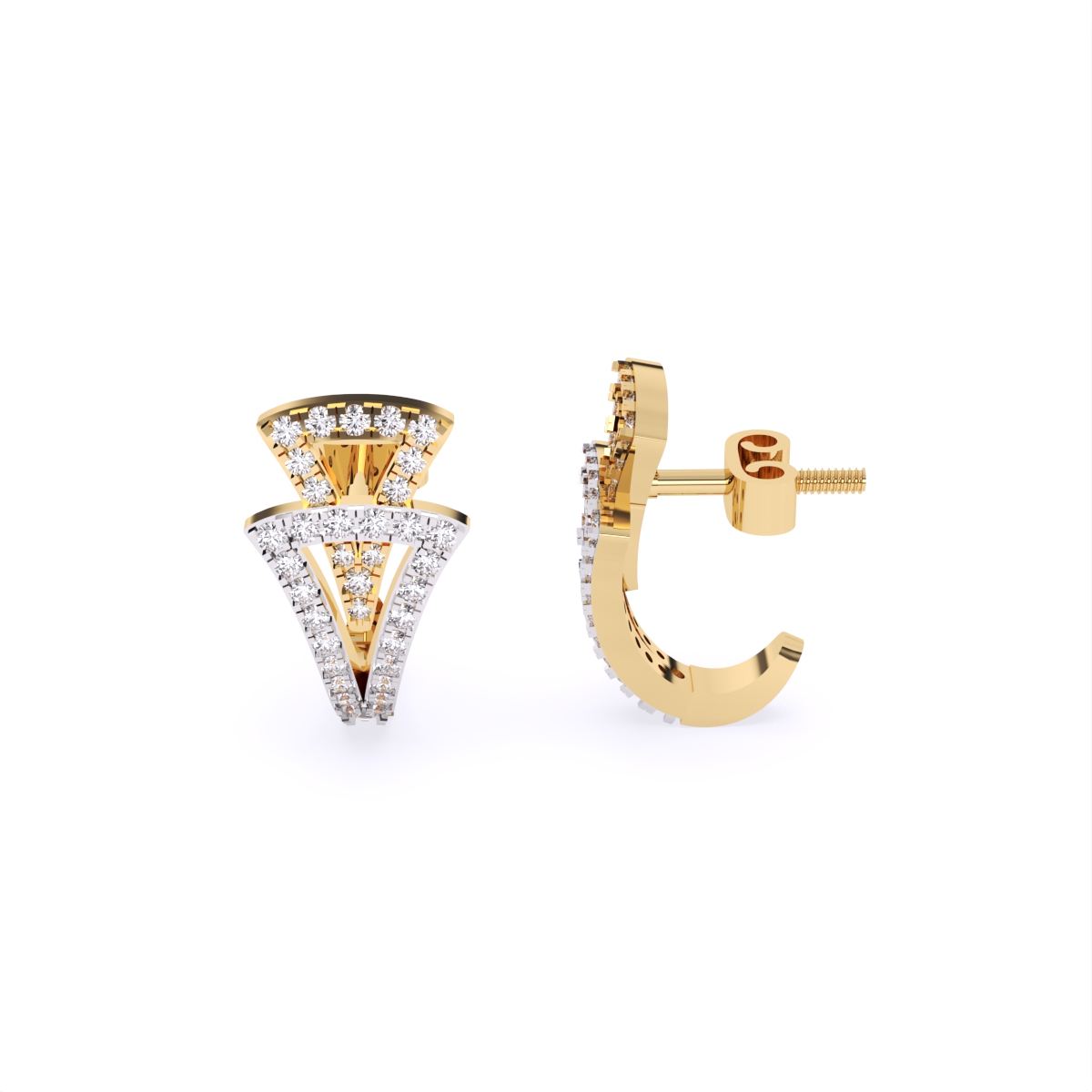 Triangular Cascade Diamond Earrings