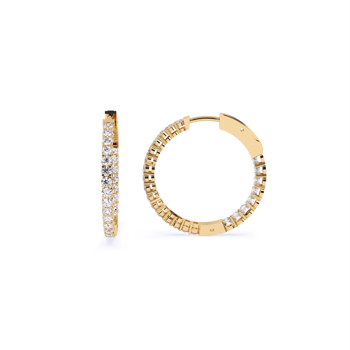 Lustrous Circle Line Diamond Earrings