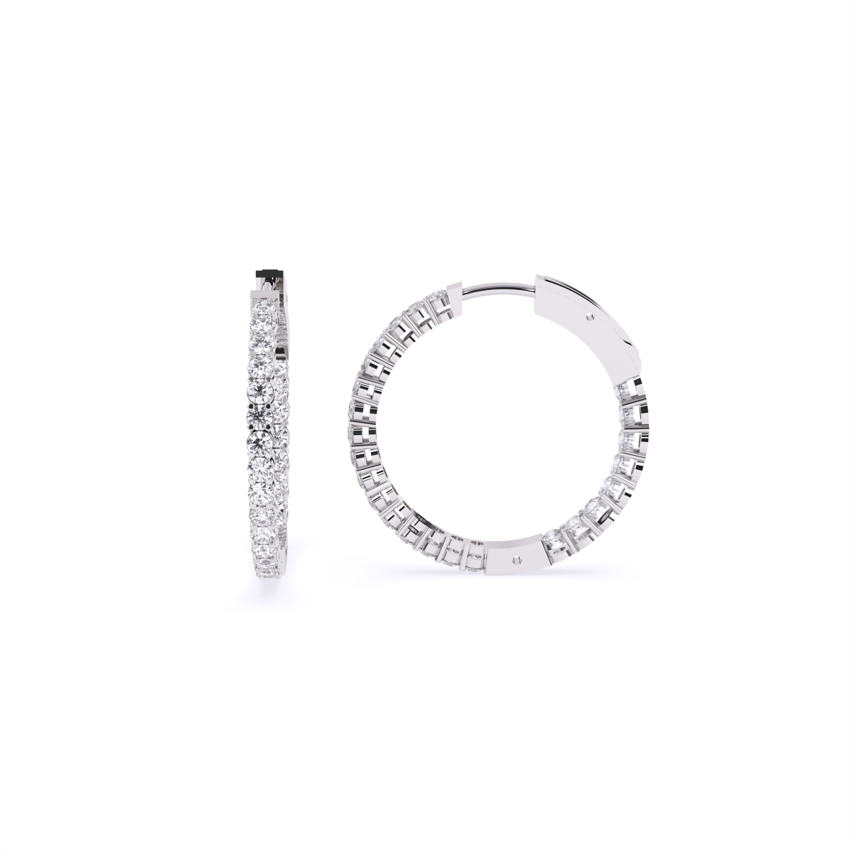 Lustrous Circle Line Diamond Earrings
