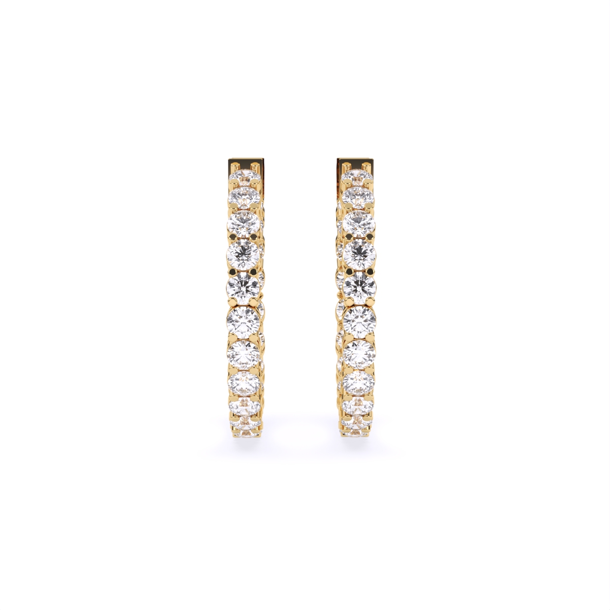 Fancy Round line Diamond Earrings