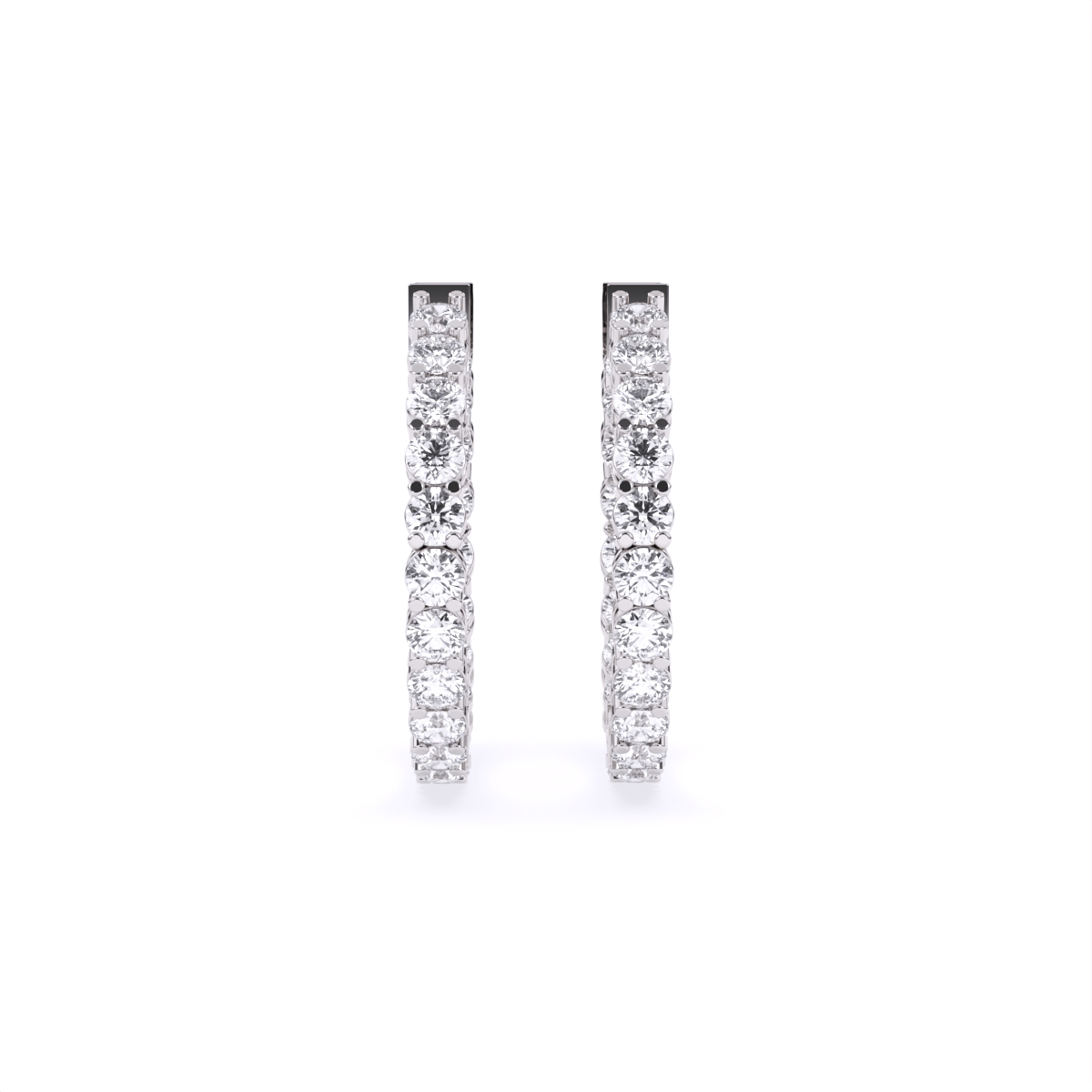 Fancy Round line Diamond Earrings