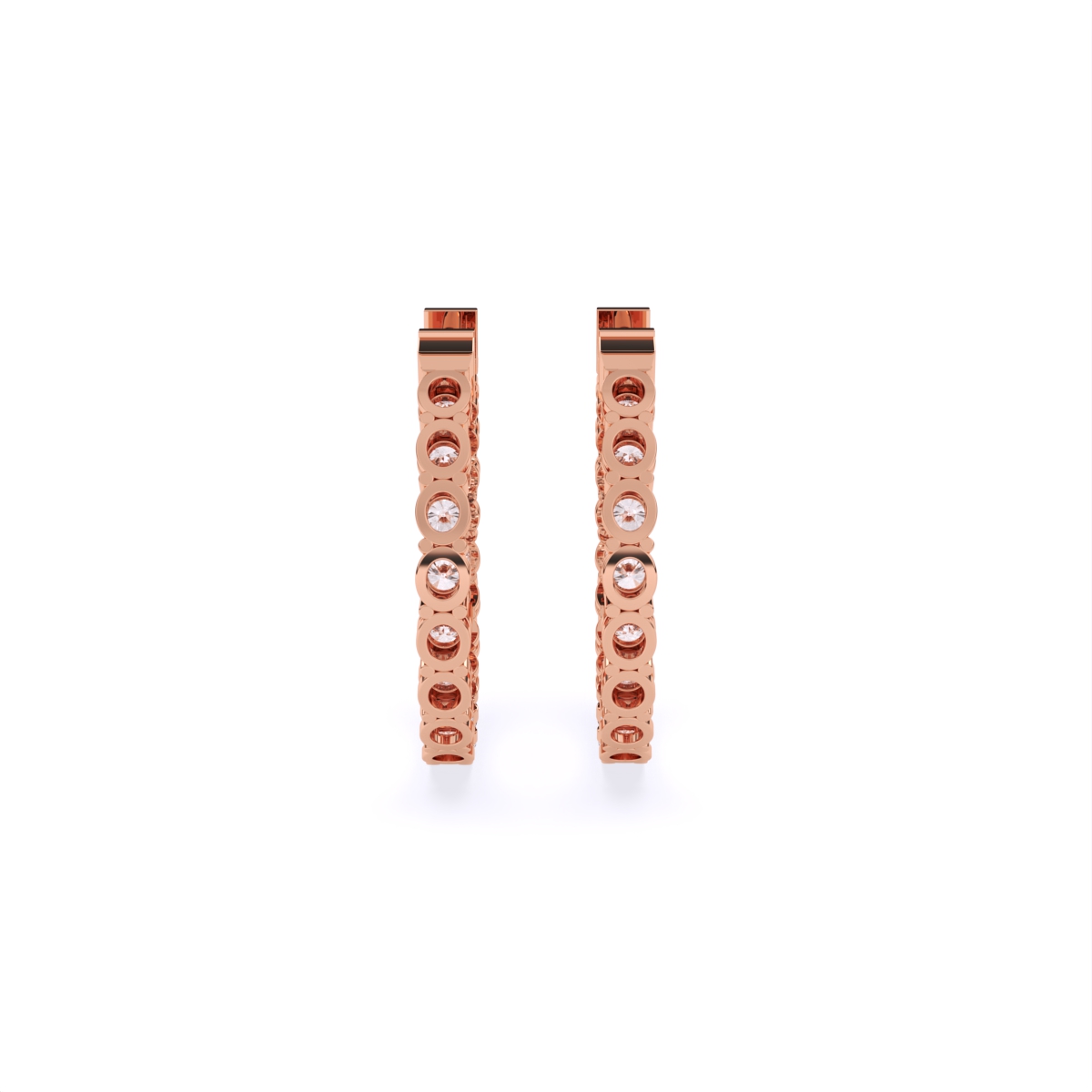 Fancy Round line Diamond Earrings