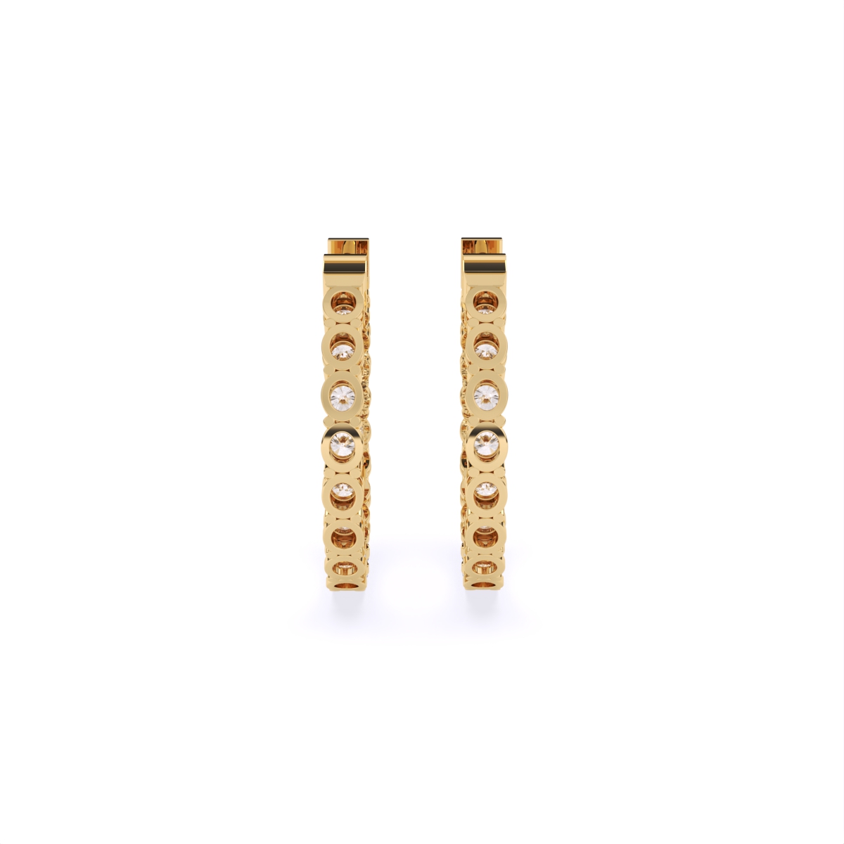 Fancy Round line Diamond Earrings